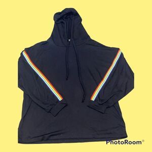 RAGGS II RICHES Unisex Soft Rainbow Stripe Hoodie